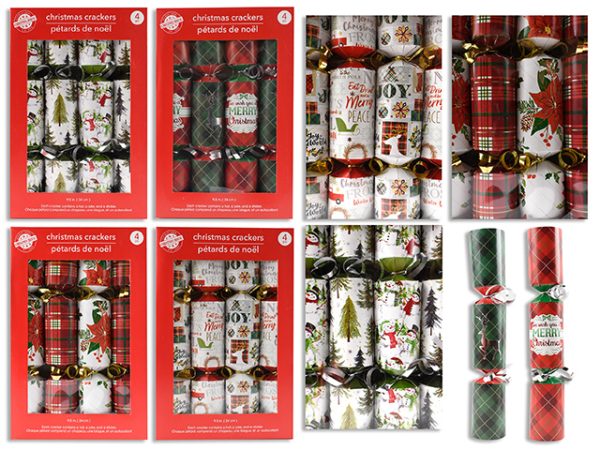 Christmas Foil Crackers – 9.5″ ~ 4 per pack