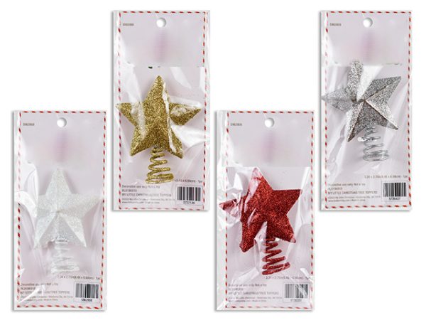 Christmas Mini Glitter Tree Topper ~ 3-3/8″ x 2-5/8″