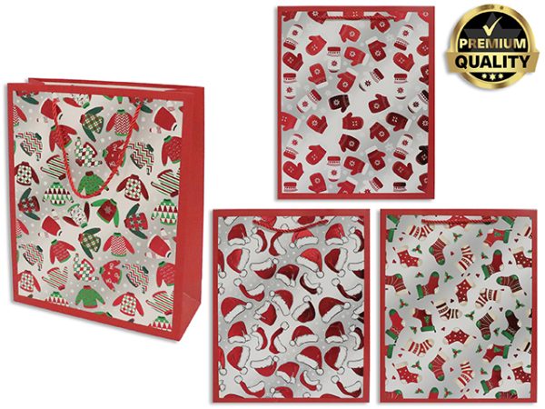 Christmas Large Gift Bags ~ Red Foil Hot Stamp