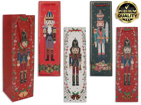 Christmas Bottle Gift Bag ~ Nutcracker