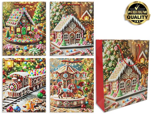 Christmas Large Gift Bags ~ Gingerbread Houses