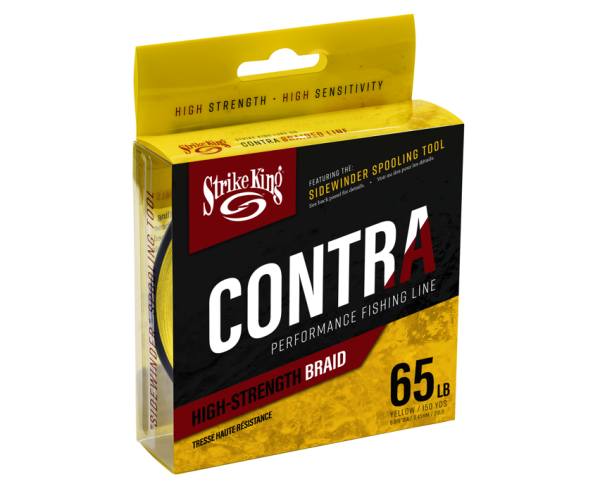 Strike King Contra Braid Fishing Line -150yd/spool / Hi-Vis Yellow ~ 65lb